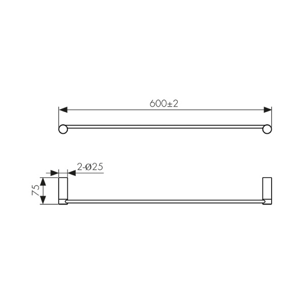KH-3208 Держатель полотенца прямой KAISER Vita